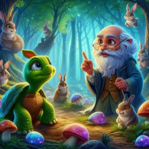 A-fantastical-scene-with-a-wise-turtle-and-a-clever-rabbit-in-a-magical-forest-300x300 A fantastical scene with a wise turtle and a clever rabbit in a magical forest